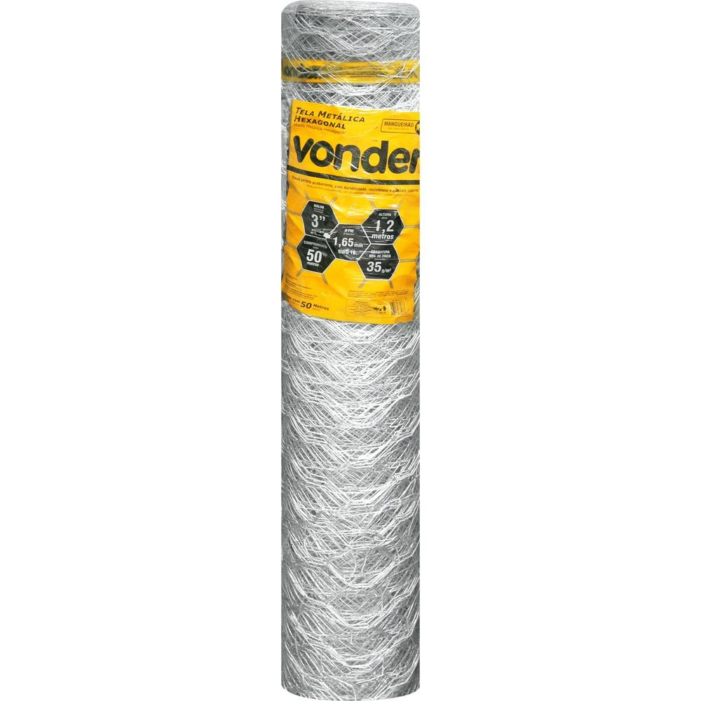 Tela Metálica Mangueirão Hex Malha 3'' BWG16 1,2m 50m Vonder em Oferta na Shopee
