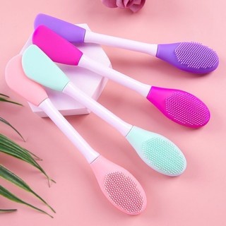 KIT 1/2/3 Peças Pincel de Silicone 2 em 1 Com Escova Para Aplicação de Máscara Facial e E…