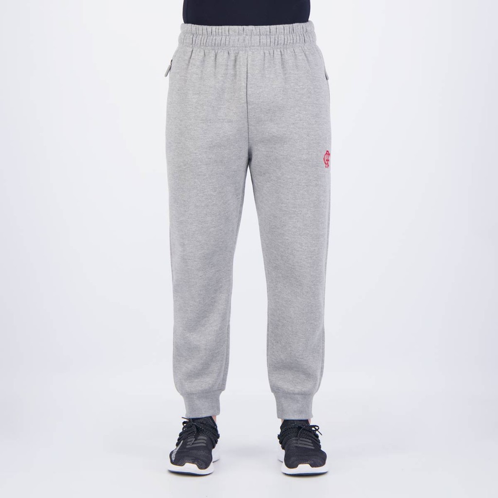 Calça Moletom Flamengo Rest Mescla Cinza em Oferta na Shopee