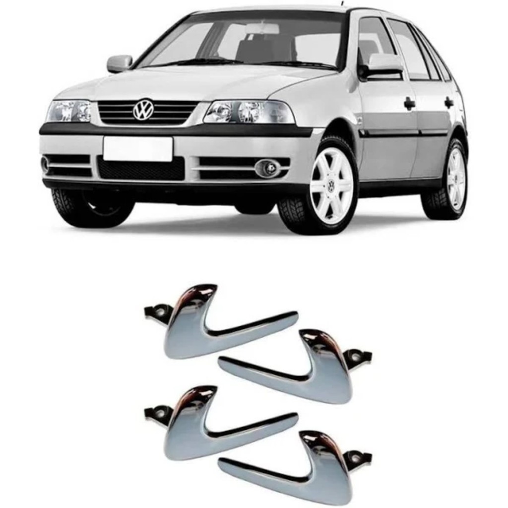 Kit Maçaneta Interna Gol G3 Cromada 2000 2001 2002 Até 2005 em Oferta na Shopee