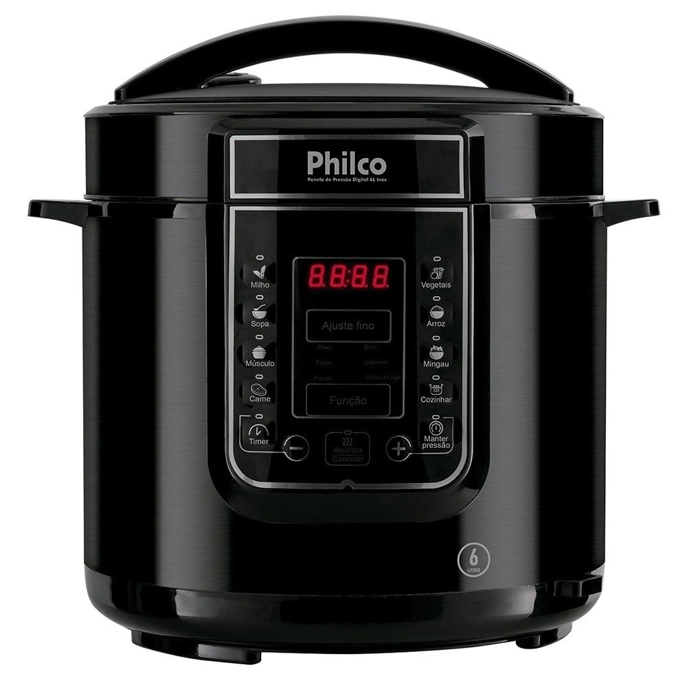Panela Elétrica de Pressão Philco PPP01P | 6 Litros, Painel Digital, com 13 Funções, Preto em Oferta na Shopee