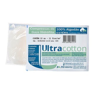 COMPRESSA DE GAZE 11 FIOS COTTON BOM COM 10 UNIDADES em Oferta na Shopee