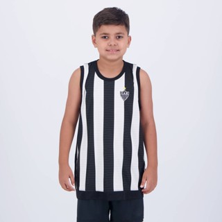 Regata Atlético Mineiro Division Infantil Preta e Branca em Oferta na Shopee