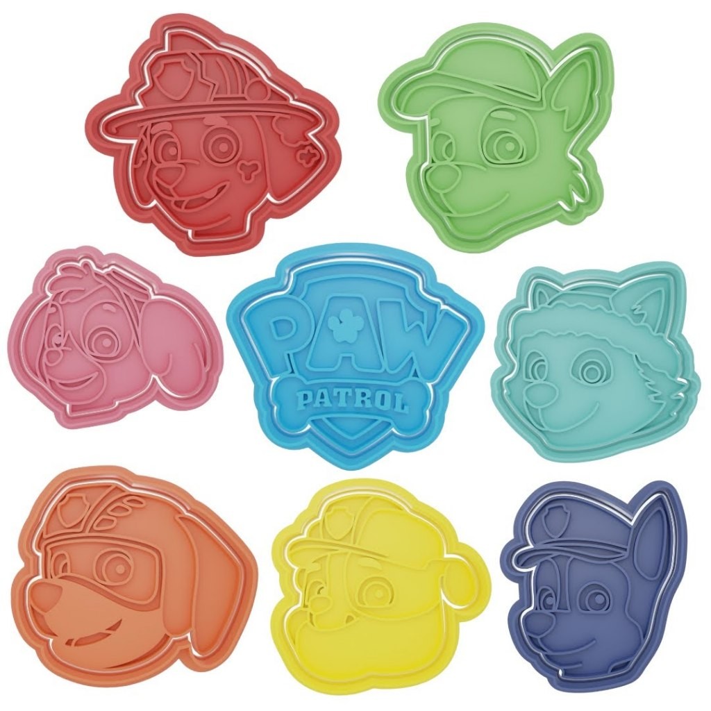 Cortador Biscoito Molde Forma PATRULHA CANINA COMPLETO Marcador Carimbo Pasta Americana Massa Impres em Oferta na Shopee