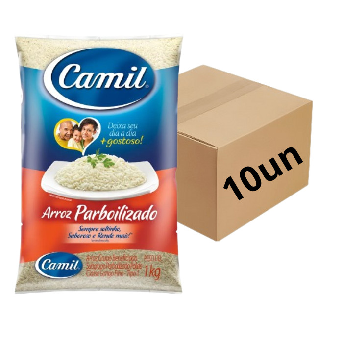 Fardo com 10 Arroz Parboilizado Camil Tipo 1 – Pacotes de 1kg