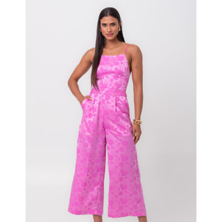 Macacão Jacquard Pantacourt Campo Belo Rosa Pequiá em Oferta na Shopee