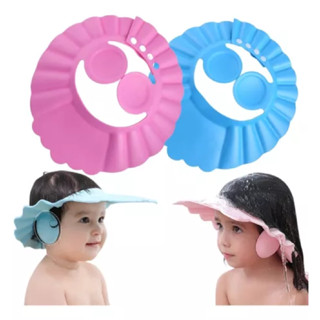 Chapeu Touca De Banho Protege olhos e Ouvidos De Criancas Facil De Ajustar Protecao no Banho em Oferta na Shopee