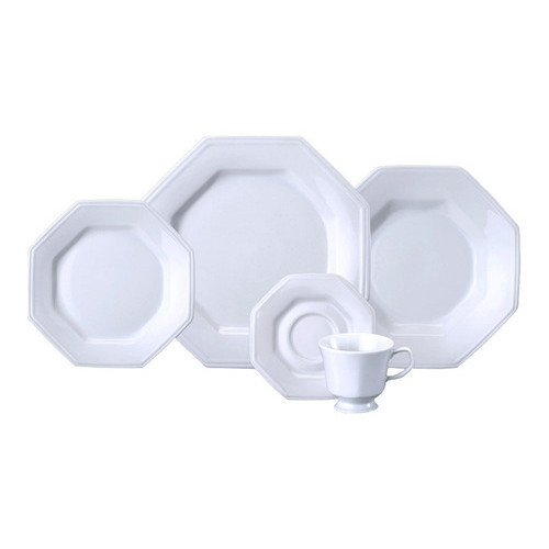 Jogo Jantar Chá 20 Peças Prisma Porcelana Schmidt 4 Pessoas