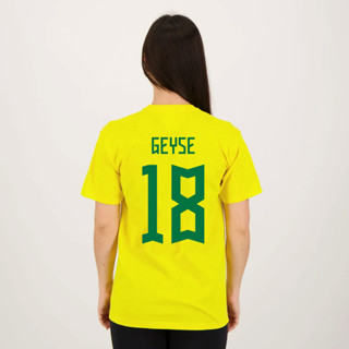 Camisa Brasil Geyse 18 Amarela em Oferta na Shopee