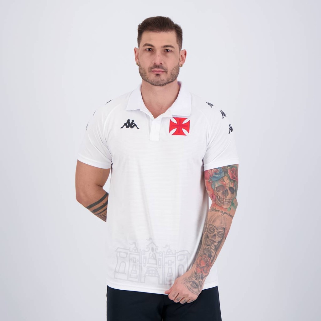 Polo Kappa Vasco Supporter 2024 Branca - Men Clothes