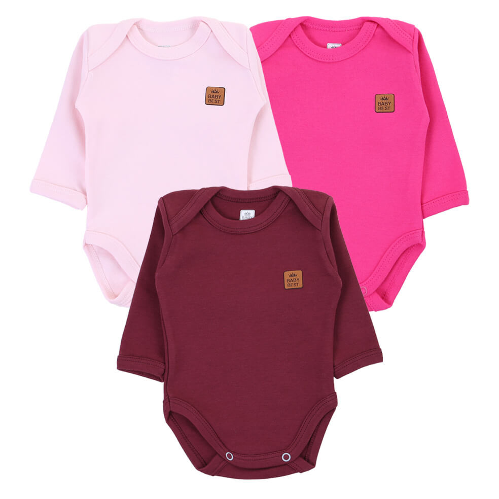 Kit Body Manga Longa Baby Best Algodão Egípcio - 3 Peças em Oferta na Shopee