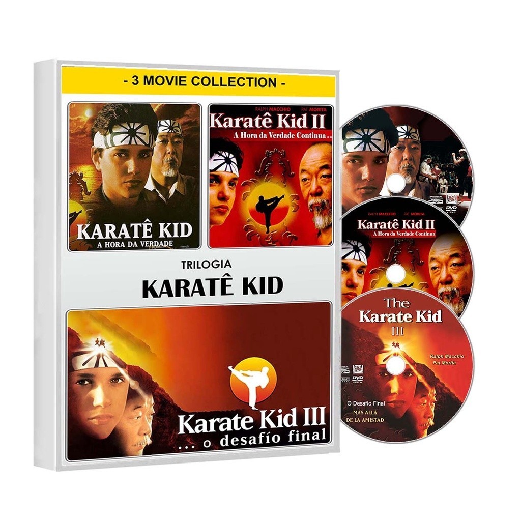 Dvd Karatê Kid Hora Da Verdade Trilogia 1 2 3 - 3 Dvd
