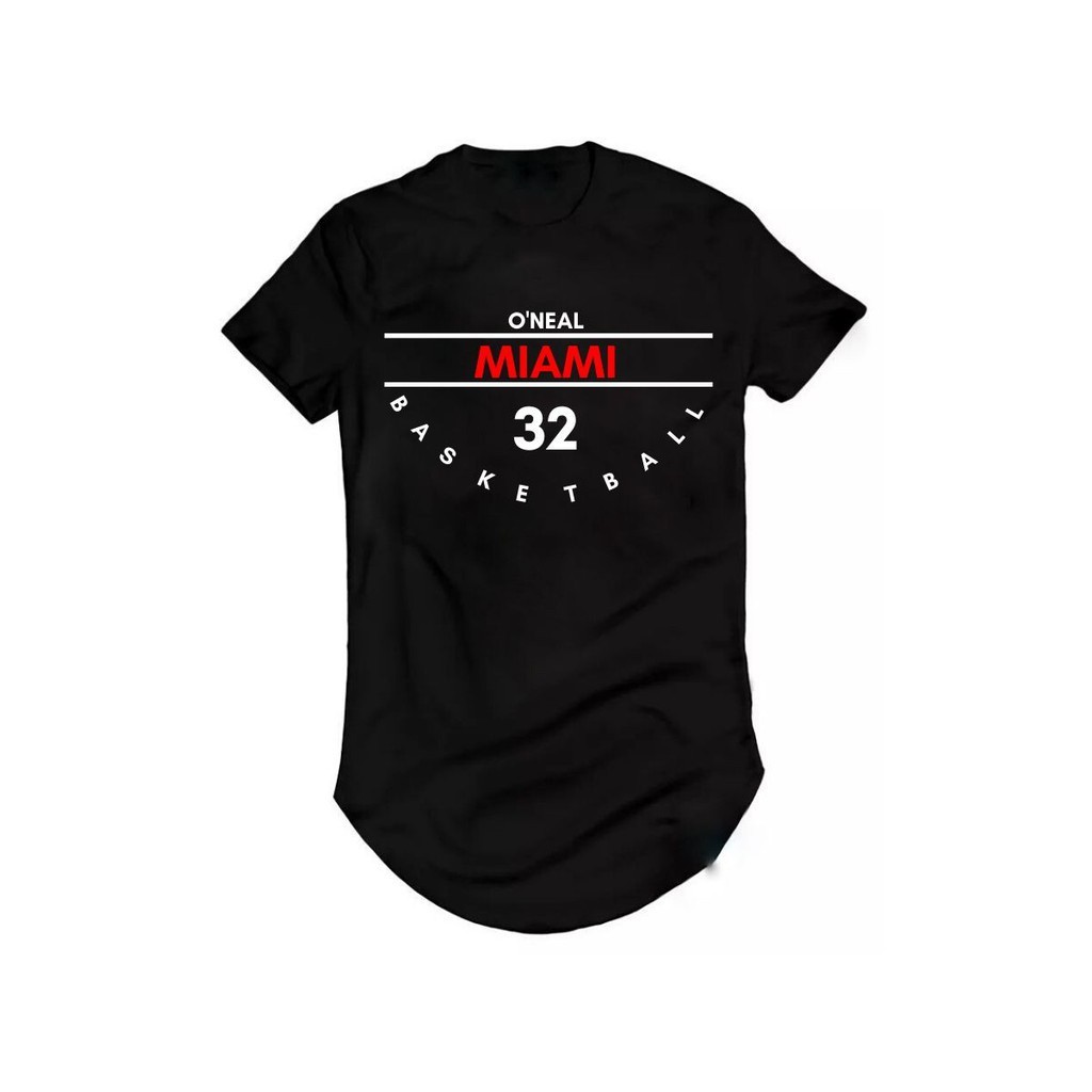 Camiseta Longline Shaquille Oneal Miami Heatt Basquete