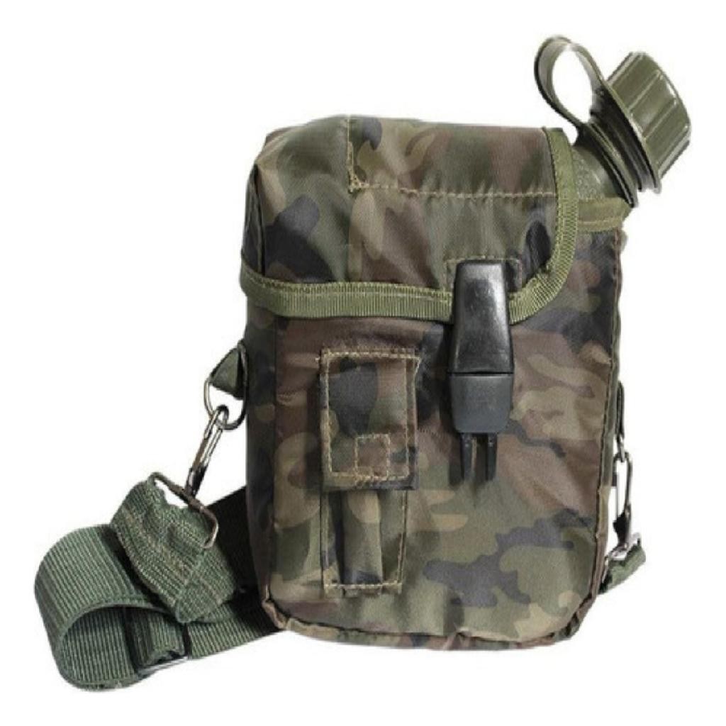 Detalhes do Cantil Militar Água Verde Camuflado 1.8 L Capa E Alça Ark Nautika