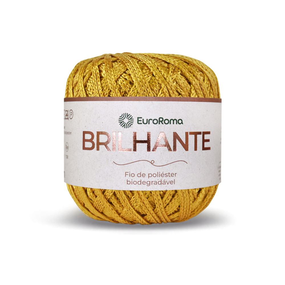 Fio Linha Brilhante EuroRoma de Poliéster Biodegradável - 136m 100gramas - Acabamento de Sousplat