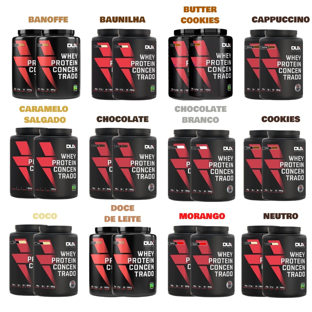 Kit 2 Whey Protein Concentrado BCAA TodosSabore 900g Dux Nutrition