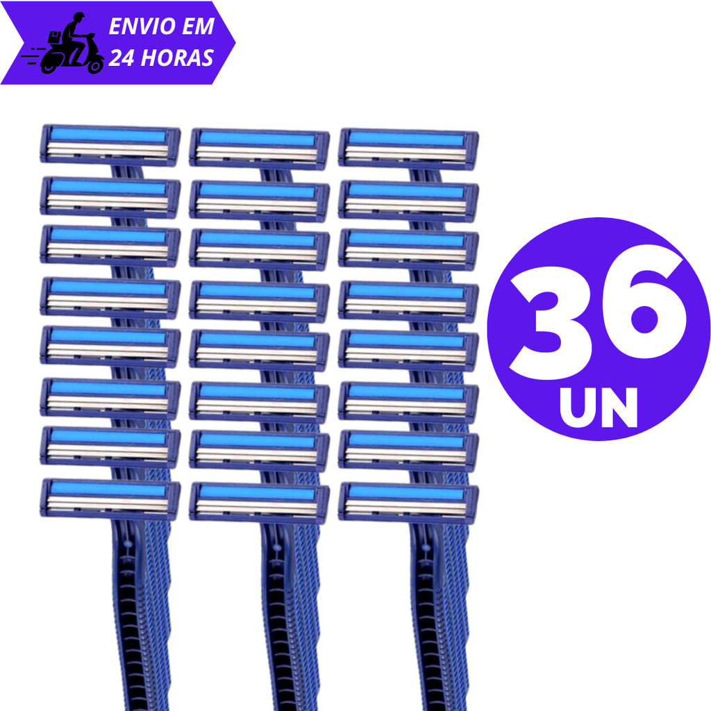 Kit Cartela Aparelho De Barbear Descartável Barbeador com 2 lâminas e Fita Lubrificante P/ Corpo e Face