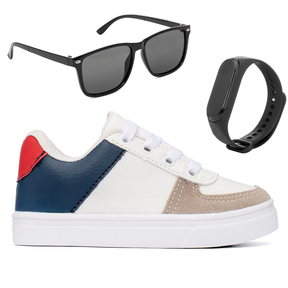 Tênis Menino Infantil Funfy Conforto + Óculos E Relógio em Oferta na Shopee