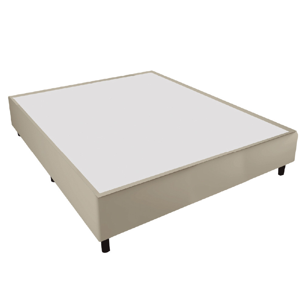 Cama Box Casal 1,38m com 38cm de Altura Suede Prince Bege - Home & Living