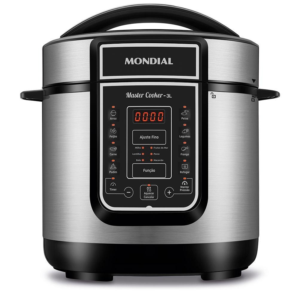 Panela Elétrica de Pressão Mondial 3L Inox Preto 220V PE-40 - Home Appliances