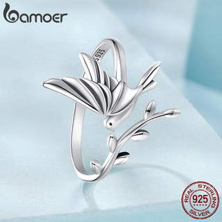 Anel De Prata Esterlina 925 Bamoer Ajustável Pássaro Moda Joias Presentes Para Mulheres em Oferta na Shopee