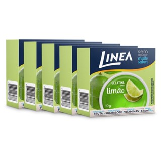 Gelatina Em Pó Linea Sabor Limão 10g - 5 unidades em Oferta na Shopee