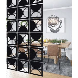 Kit Divisórias Placas Decorativas Painéis de Ambientes Internos em MDF 3mm Preto 20cm x 20cm em Oferta na Shopee