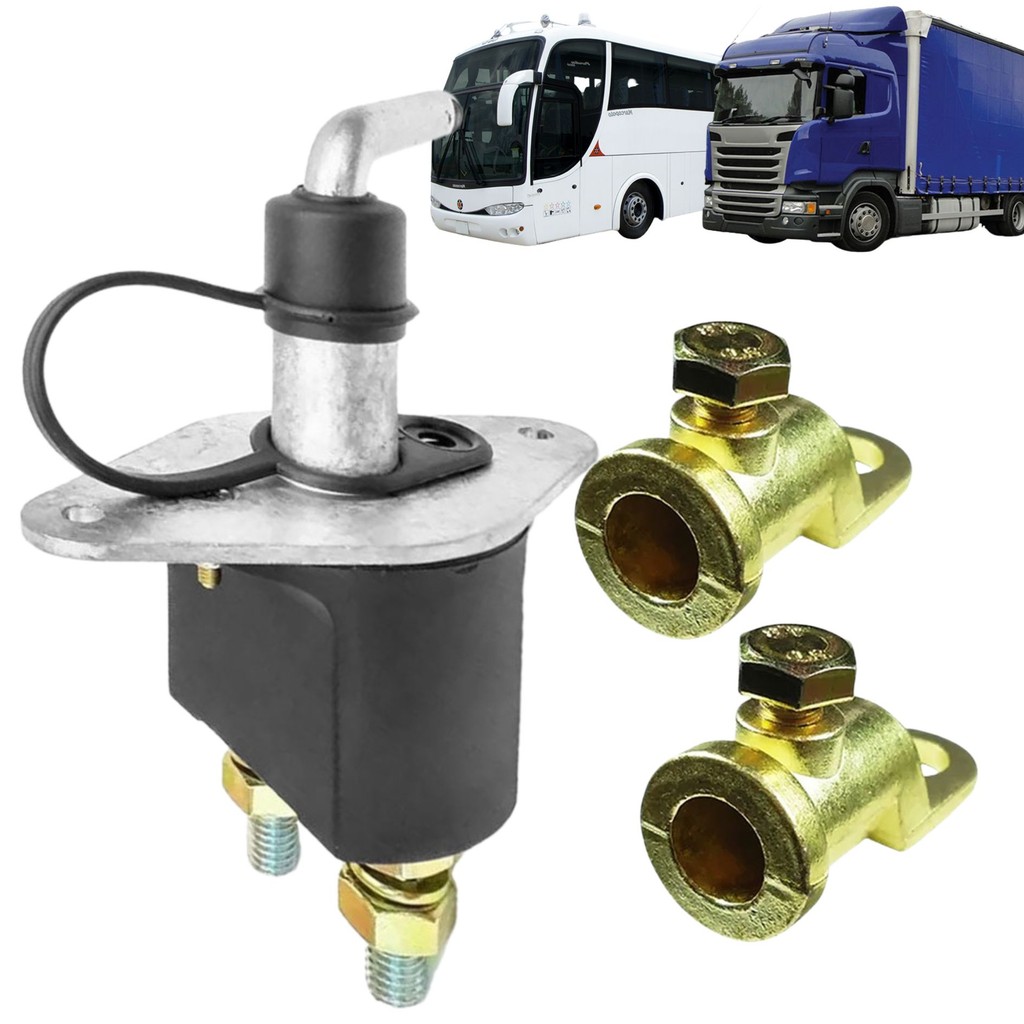 Chave Geral Automotiva Ospina 250A Bateria + 2 Terminais Cabo Elétrico Ponteira Caminhão Onibus