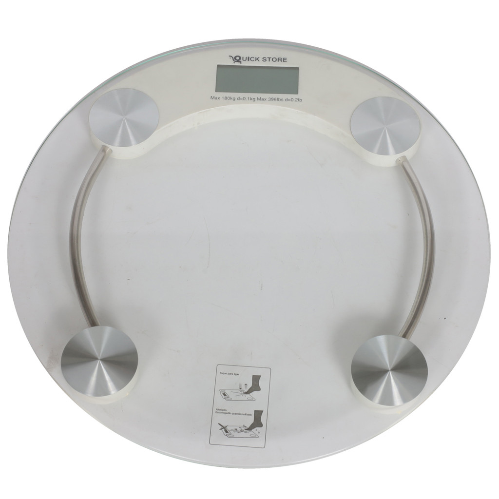 Balança Digital Para Banheiro Vidro Temperado Redonda