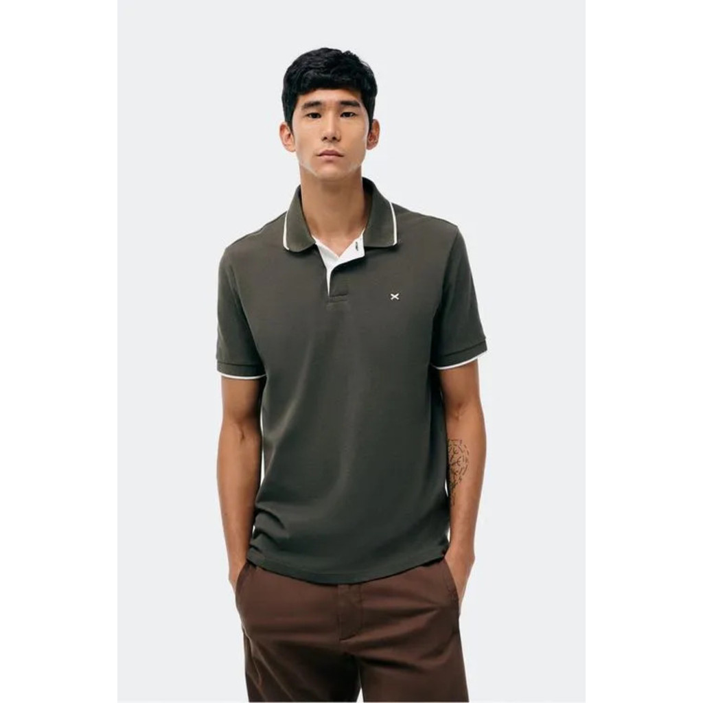CAMISA POLO BÁSICA MASCULINA EM MALHA PIQUET - VERDE
