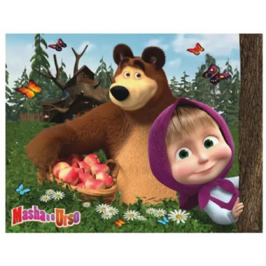 Painel TNT Masha e o urso 1,03m x 1,40m - Piffer