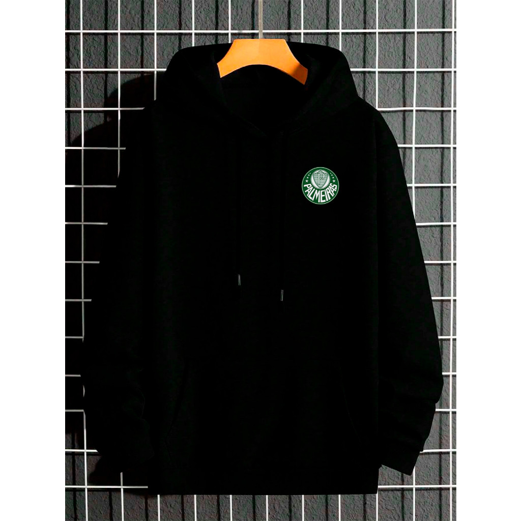 Blusa de Frio Moletom Canguru Com Capuz Time Palmeiras Jaqueta Flanelada