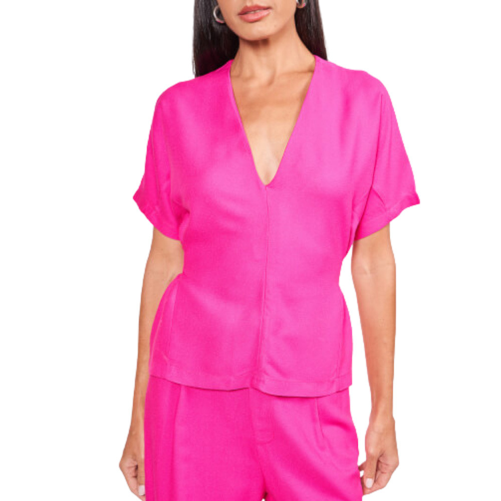 Blusa Colcci Manga Curta Rosa Stacy