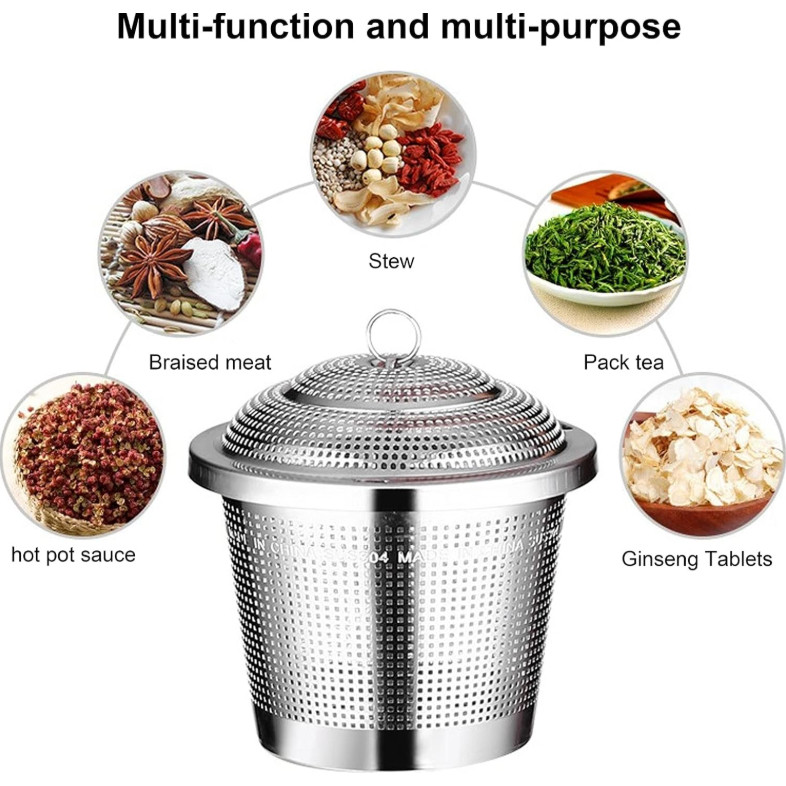 Infusor Chá Cesta Inox C/ Corrente Reforçado 4,5 X 4 Cm Cor Cinza