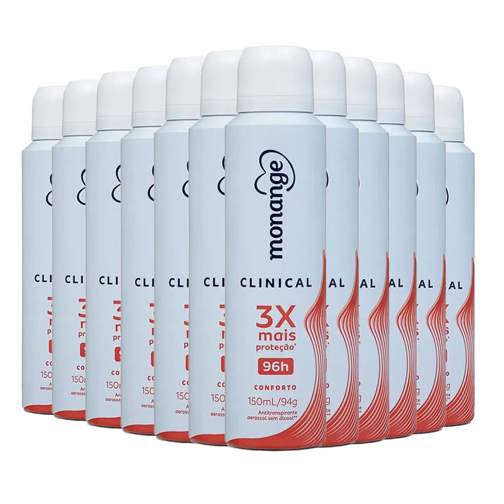 Kit Desodorante Aerosol Monange Clinical Conforto 150ml - 12 Unidades - Beauty