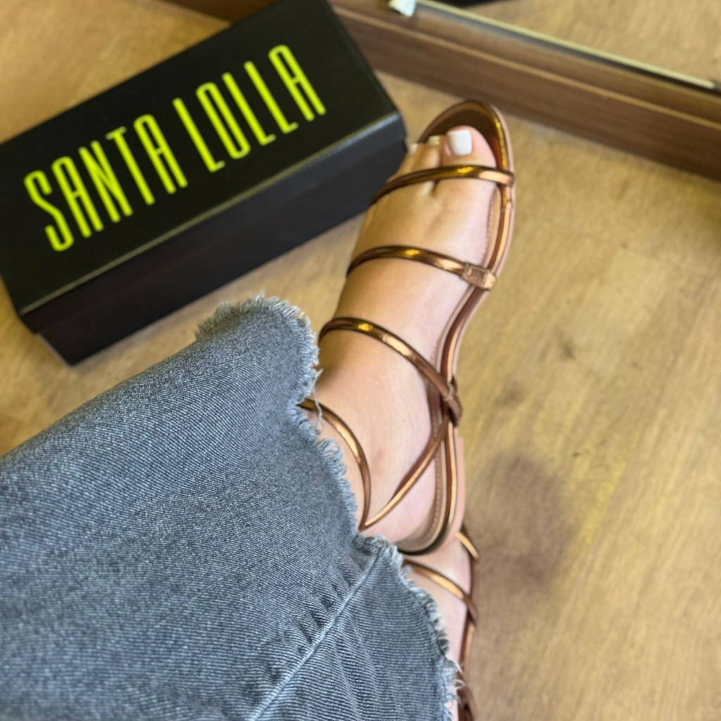 Sandália Santa Lolla Rasteira Tiras Finas 086C.4C78.0A14 em Oferta na Shopee