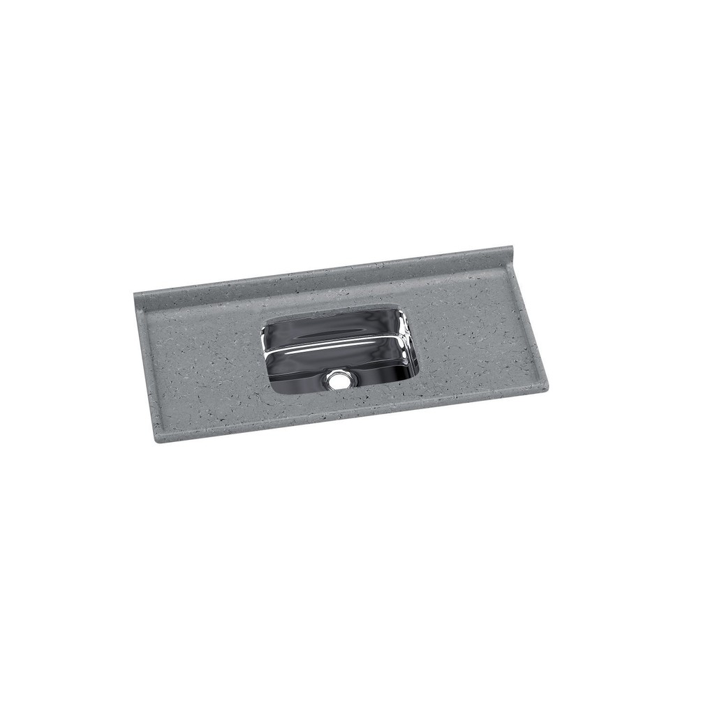 Pia para Cozinha em Mármore Sintético com Cuba em Aço Inox 120 X55cm Aj Rorato Cinza - Home & Living