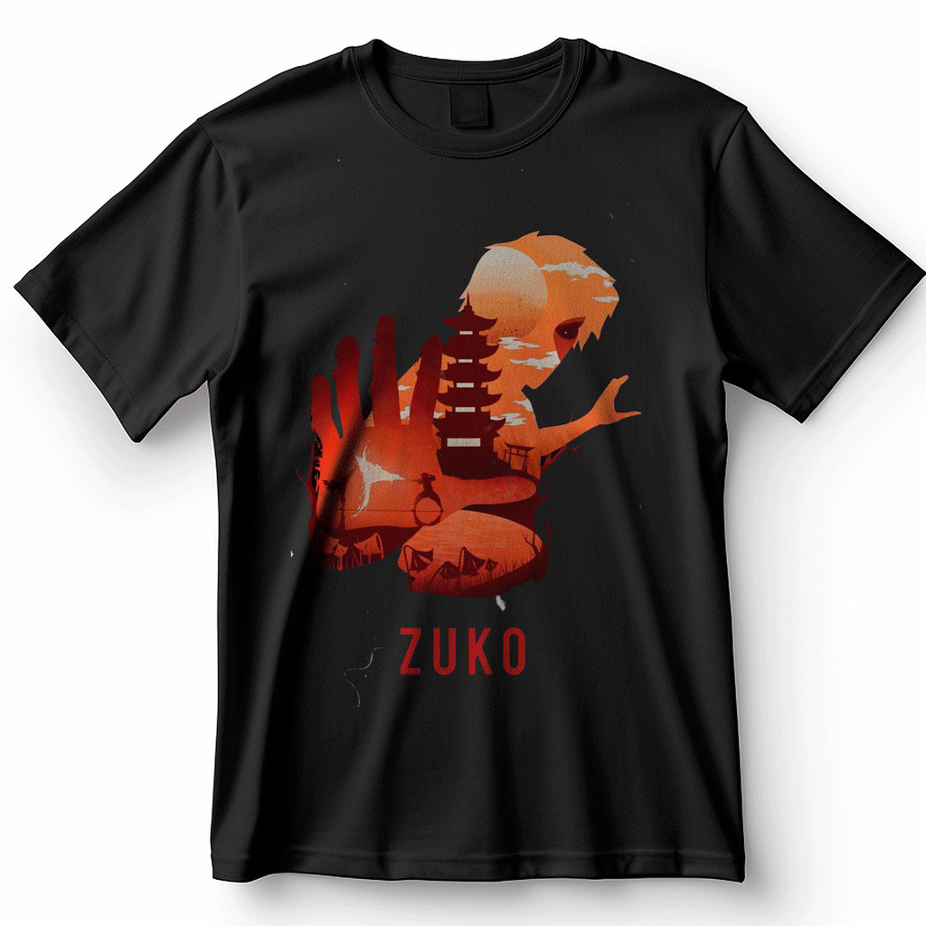 Camiseta Zuko Avatar A Lenda De Aang Fogo Nação Firebender Blusa Camisa 100% Algodão
