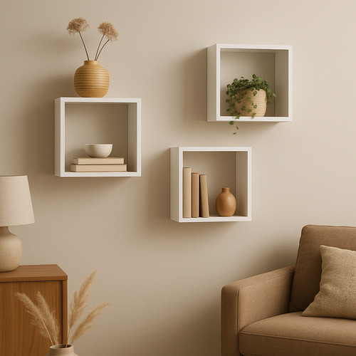 Kit 03 Nichos 30x30 Branco Sala Quarto Banheiro Decoração MDF — imagem 2 de 2