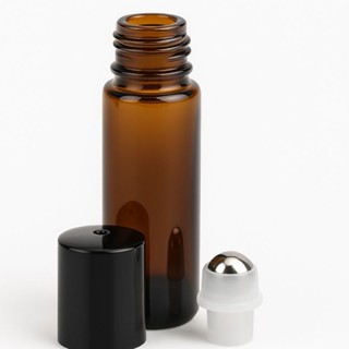 Frasco Roll On Para Óleo Essencial Vidro Âmbar 5ml Tampa Plástico Preta em Oferta na Shopee