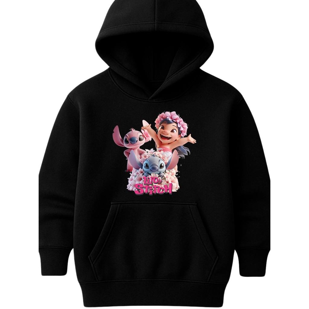 Moletom Capuz Canguru Lançamento Lilo & Stitch Angel Filme 2025 Blusa De Frio Casaco Lilo e Stitch Infantil Unissex