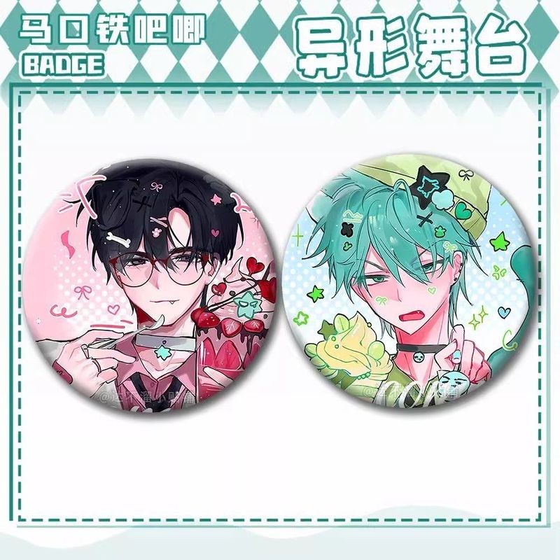 2 Pçs/Set 58mm Anime Alien Stage Button Pins Para Mochila Decoração Personagem De Desenho Animado Até Ivan Broche Redond