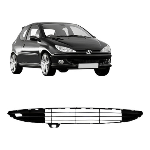 Grade Central Para Peugeot 206 98 A 04 Preto Boquinha