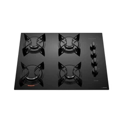 Cooktop Atlas U Top 4 Bocas Preto Vidro Temperado Mega Chama Eficiente Design Moderno