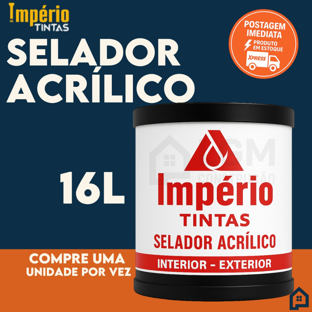 Selador Acrílico Profissional De Parede Branco 16 Litros Império - Exterior e Interior em Oferta na Shopee
