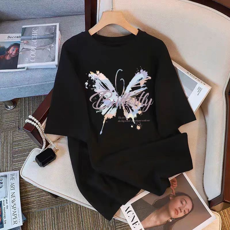 BR.Moonlight camiseta unissex oversized streetwear borboleta estilo arte splash butterfly trend novo