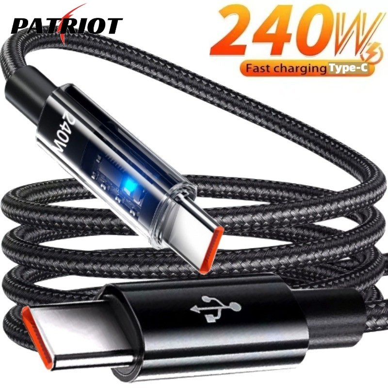 Cabo De Carregamento Rápido Tipo C De 240 W-Dados Trançado De Nylon-Opções De 0.25 M/1 1.5/2-Compatível Com Smartphones/
