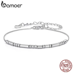 Bamoer 925 Original Pulseira De Prata Esterlina Código Morse Eu Te Amo Anti-Alérgico Elegante Jóias Presente Feminino