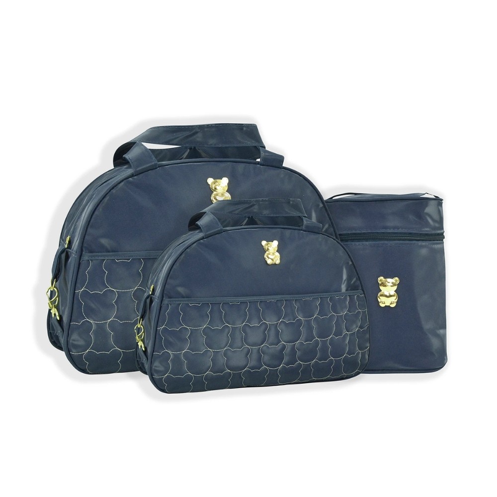 Kit Mave Baby 4 Pçs Sacola Frasqueira Trocador Porta Mamadeira