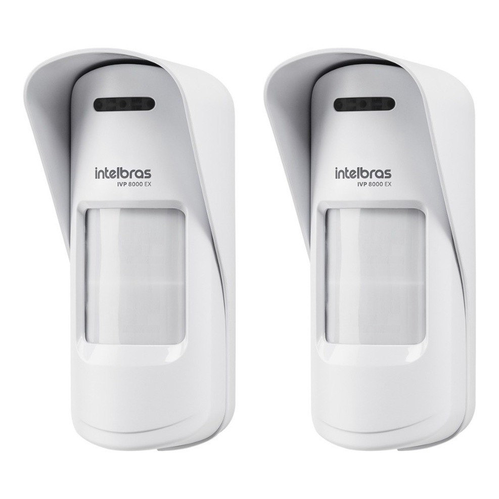Kit 2 Sensores de Movimento IVP 8000 EX Intelbras Externo Sem Fio PET 30kg